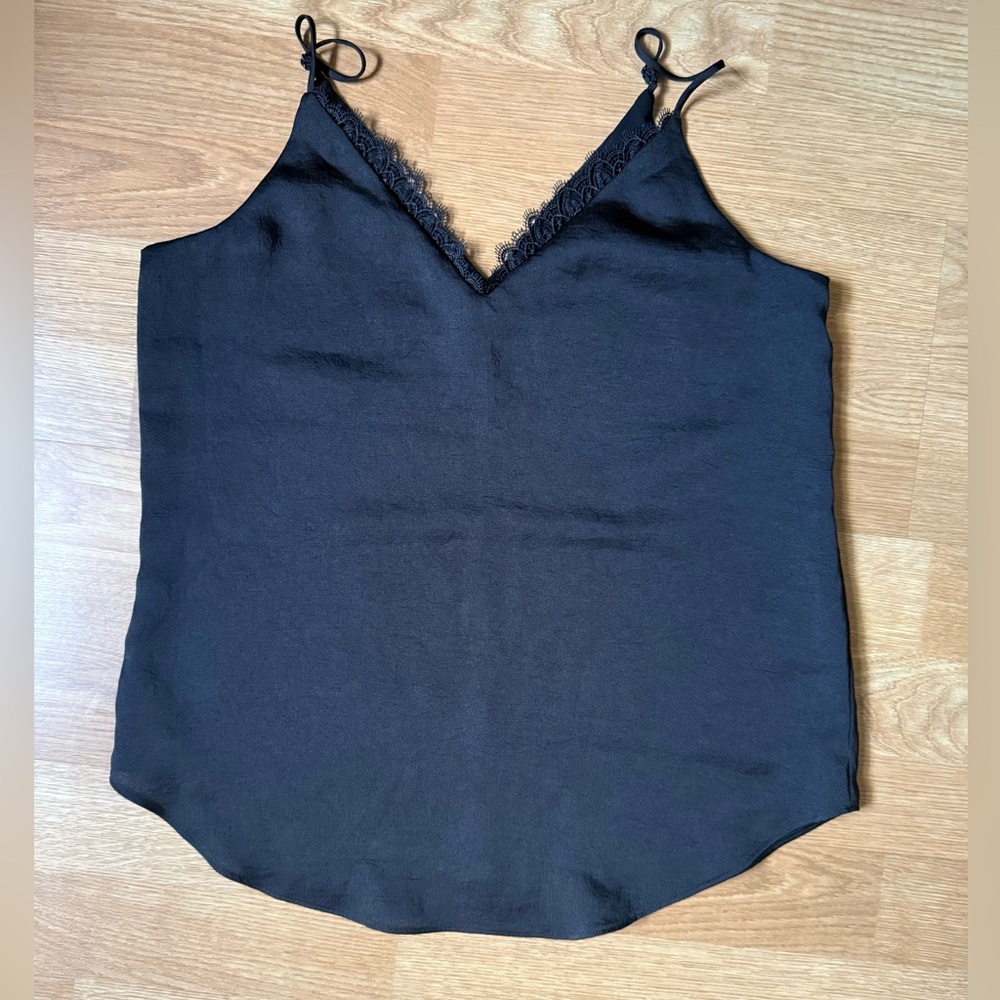 Express Black Top with Lace Detail